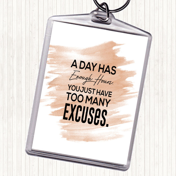 Watercolour Excuses Quote Bag Tag Keychain Keyring