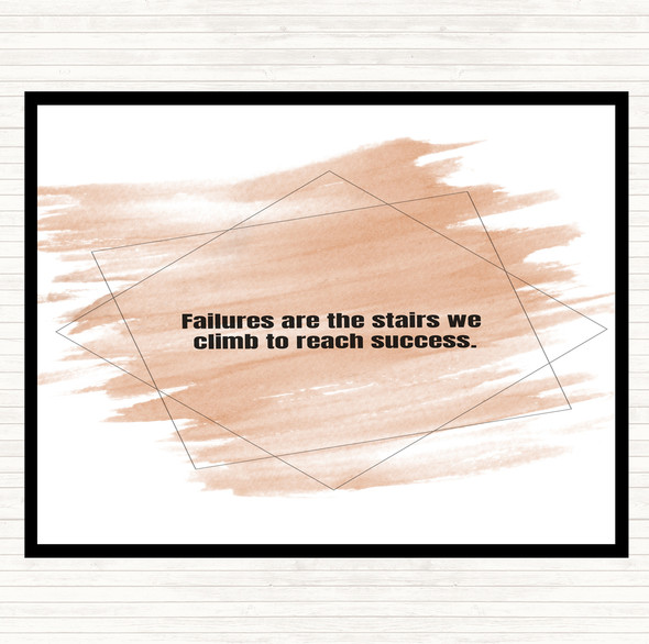 Watercolour Failures Stairs Success Quote Mouse Mat Pad