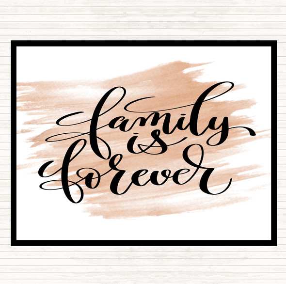 Watercolour Family Is Forever Quote Mouse Mat Pad