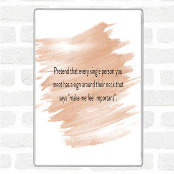 Watercolour Feel Important Quote Jumbo Fridge Magnet