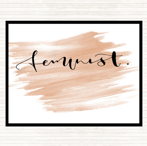 Watercolour Feminist Swirly Quote Mouse Mat Pad