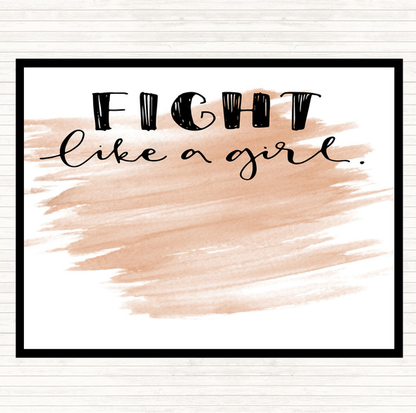 Watercolour Fight Like A Girl Quote Mouse Mat Pad