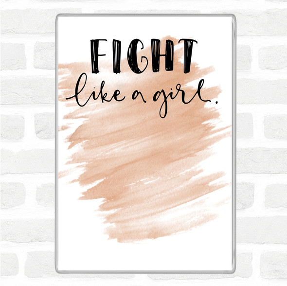 Watercolour Fight Like A Girl Quote Jumbo Fridge Magnet