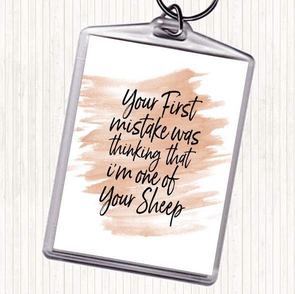 Watercolour First Mistake Quote Bag Tag Keychain Keyring