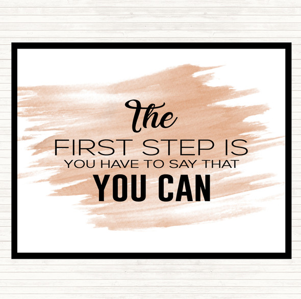 Watercolour First Step Quote Dinner Table Placemat