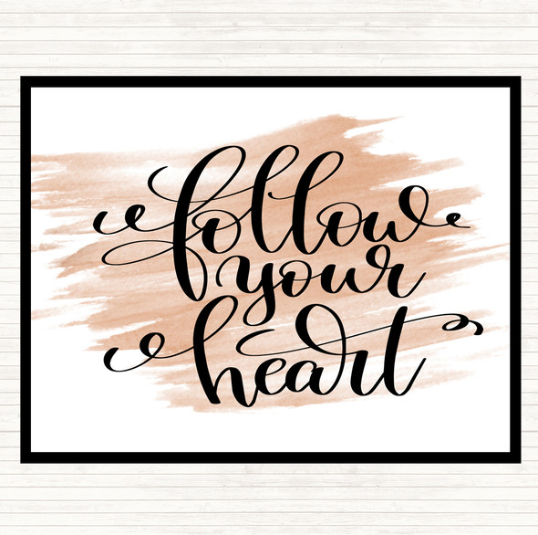 Watercolour Follow Heart] Quote Mouse Mat Pad