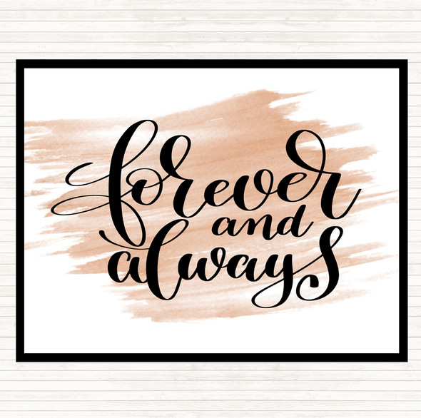 Watercolour Forever & Always Quote Mouse Mat Pad