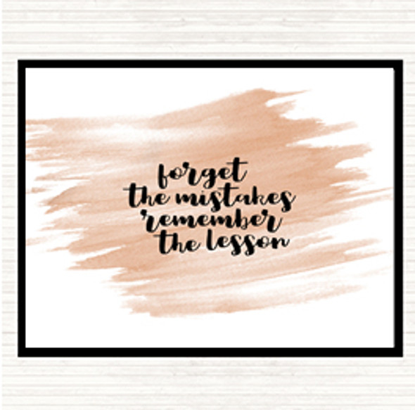 Watercolour Forget Mistakes Quote Mouse Mat Pad