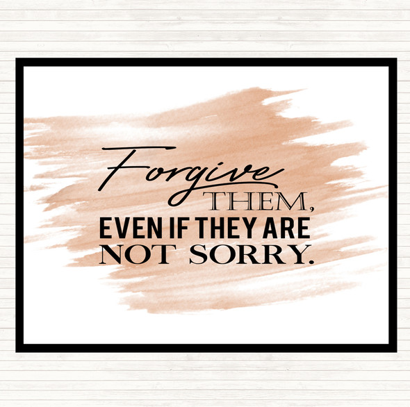 Watercolour Forgive Them Quote Dinner Table Placemat