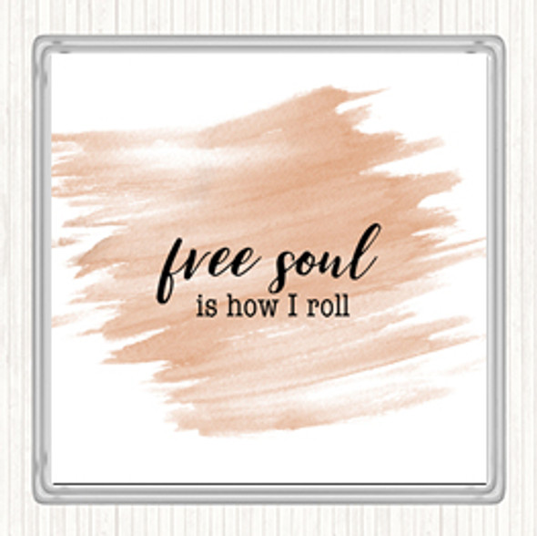 Watercolour Free Soul Quote Drinks Mat Coaster