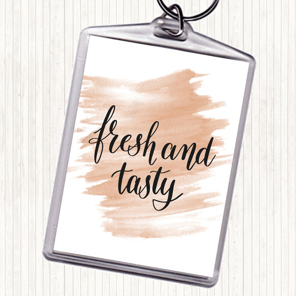 Watercolour Fresh And Tasty Quote Bag Tag Keychain Keyring