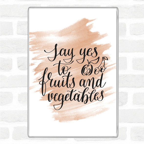 Watercolour Fruits And Vegetables Quote Jumbo Fridge Magnet