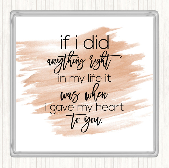 Watercolour Anything Right Quote Drinks Mat Coaster
