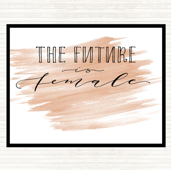 Watercolour Future Is Female Quote Dinner Table Placemat