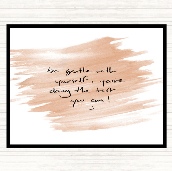Watercolour Gentle With Yourself Quote Mouse Mat Pad