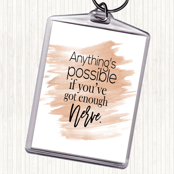 Watercolour Anything's Possible Quote Bag Tag Keychain Keyring