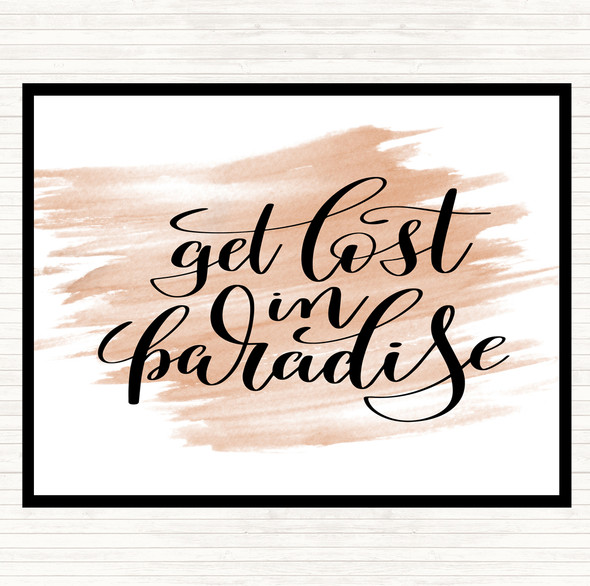 Watercolour Get Lost In Paradise Quote Dinner Table Placemat