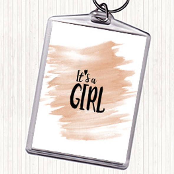 Watercolour Girl Quote Bag Tag Keychain Keyring