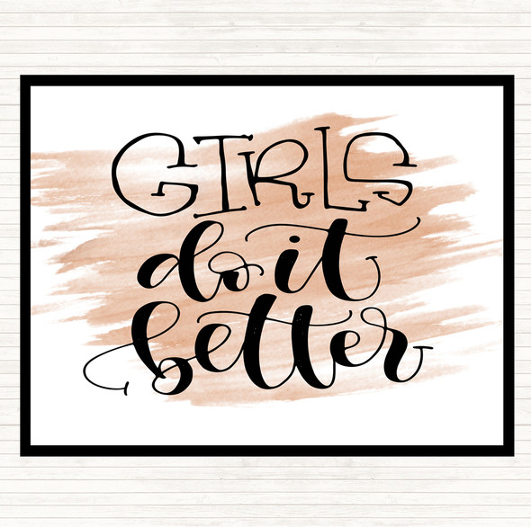 Watercolour Girls Do It Better Quote Mouse Mat Pad