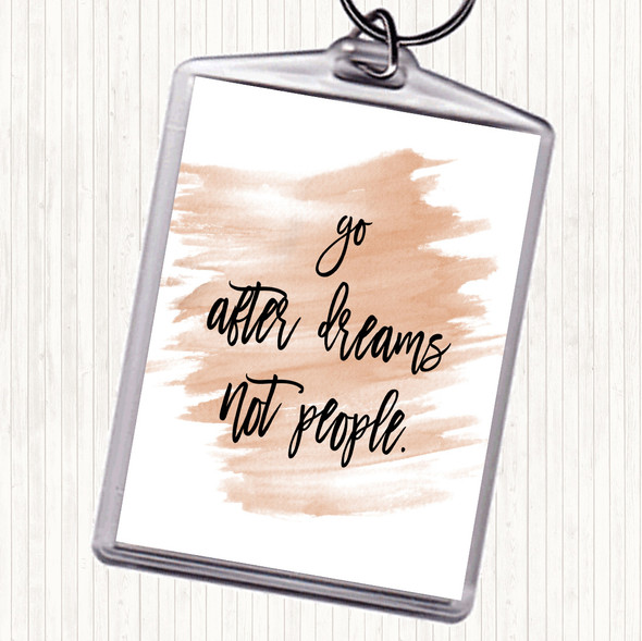 Watercolour Go After Dreams Quote Bag Tag Keychain Keyring