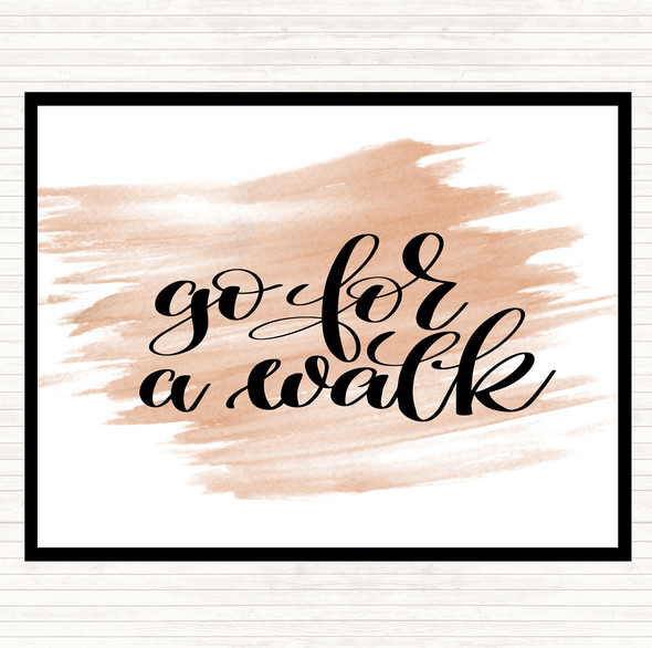 Watercolour Go For A Walk Quote Mouse Mat Pad