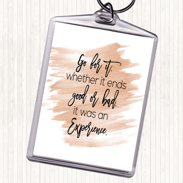 Watercolour Go For It Quote Bag Tag Keychain Keyring