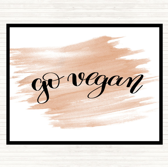 Watercolour Go Vegan Quote Mouse Mat Pad