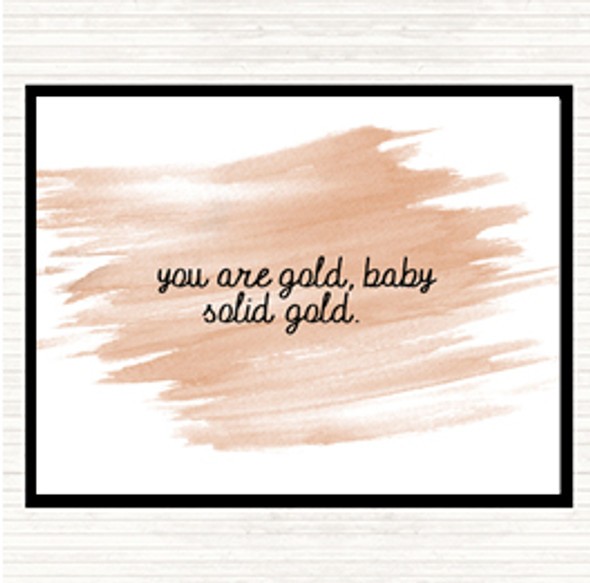 Watercolour Gold Baby Quote Dinner Table Placemat