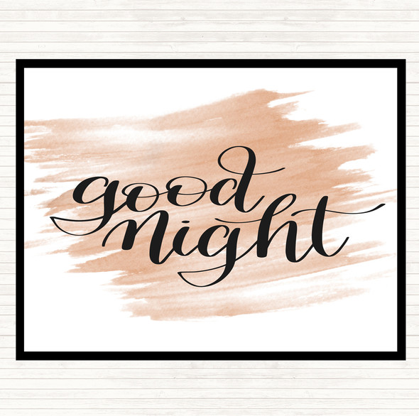 Watercolour Goodnight Quote Dinner Table Placemat