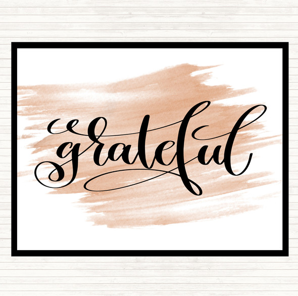 Watercolour Grateful Swirl Quote Mouse Mat Pad