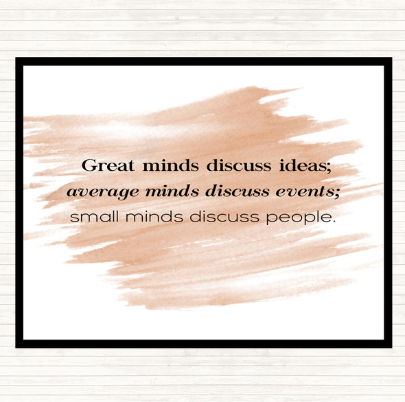Watercolour Great Minds Quote Mouse Mat Pad