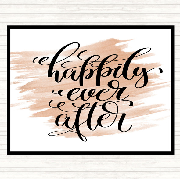 Watercolour Happily Ever After Quote Mouse Mat Pad