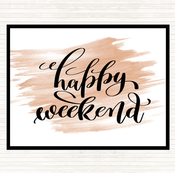 Watercolour Happy Week Quote Dinner Table Placemat