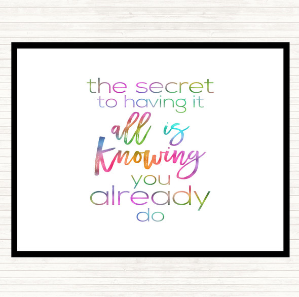 Having It All Rainbow Quote Mouse Mat Pad