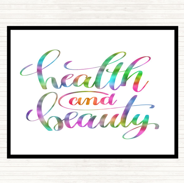 Health And Beauty Rainbow Quote Mouse Mat Pad