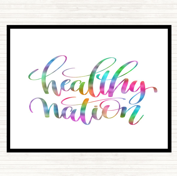 Healthy Nation Rainbow Quote Dinner Table Placemat