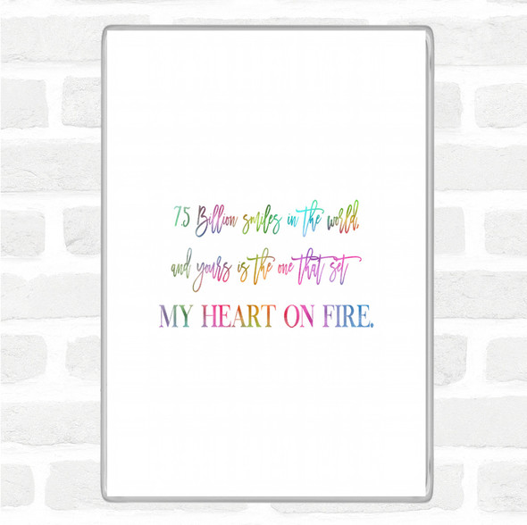 Heart On Fire Rainbow Quote Jumbo Fridge Magnet