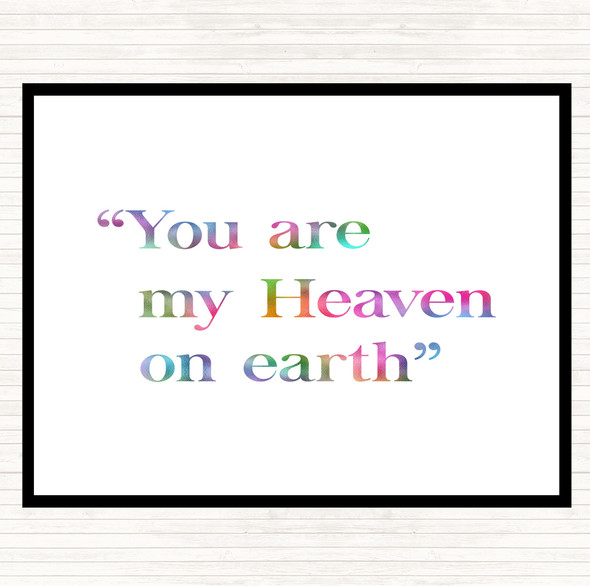 Heaven On Earth Rainbow Quote Mouse Mat Pad