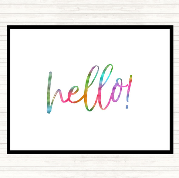 Hello Fancy Rainbow Quote Dinner Table Placemat