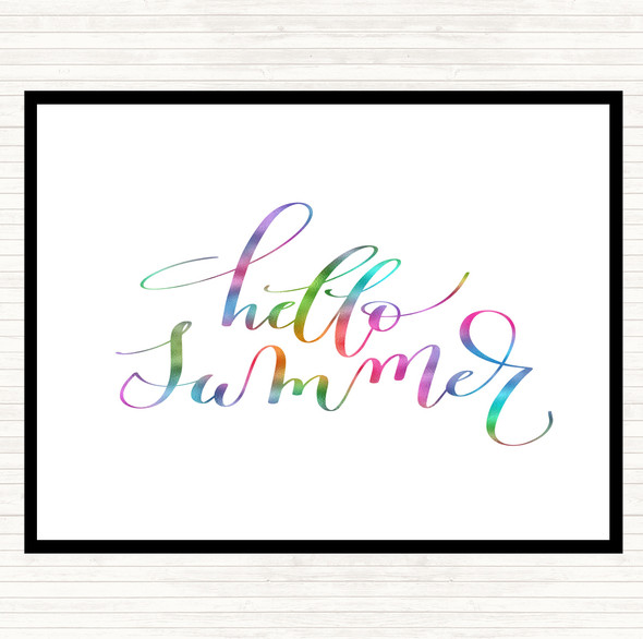 Hello Summer Rainbow Quote Mouse Mat Pad