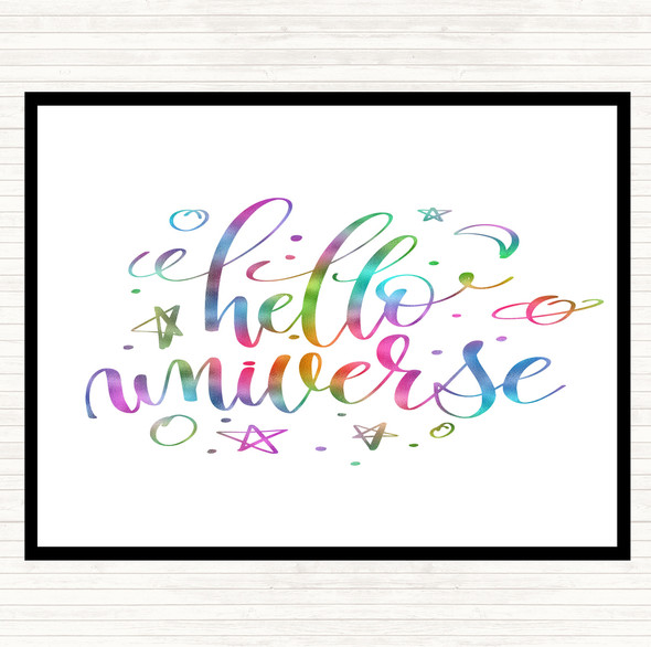 Hello Universe Rainbow Quote Dinner Table Placemat