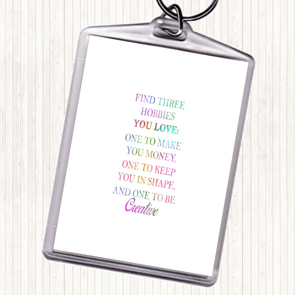 Hobbies Rainbow Quote Bag Tag Keychain Keyring