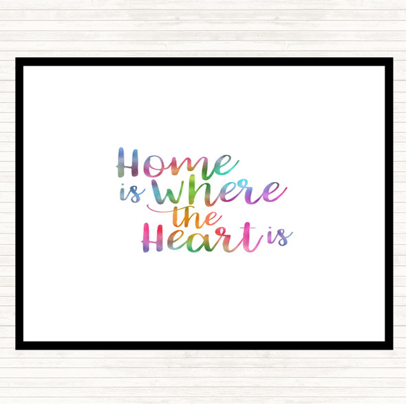 Home Is Rainbow Quote Mouse Mat Pad