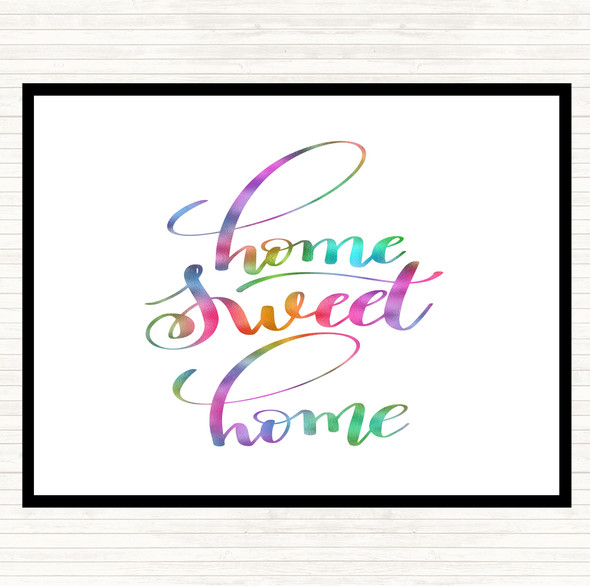 Home Sweet Home Rainbow Quote Mouse Mat Pad
