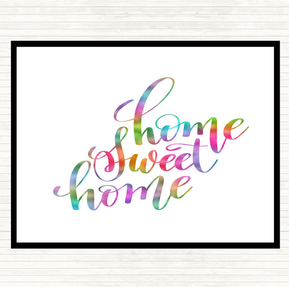Home Sweet Swirl Rainbow Quote Mouse Mat Pad