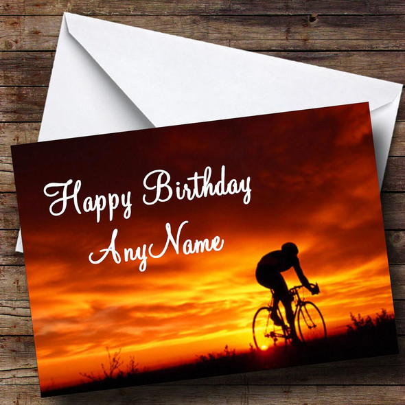 Cycling Bike Personalised Birthday Card