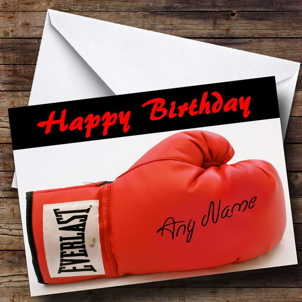 Signed Boxing Glove Personalised Birthday Card