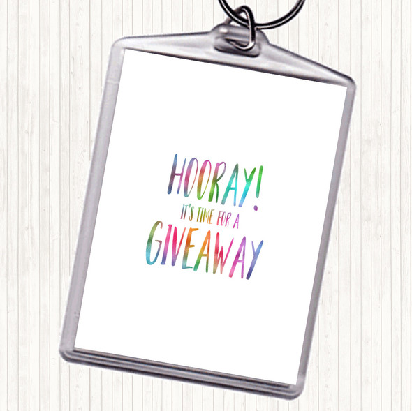 Hooray Rainbow Quote Bag Tag Keychain Keyring