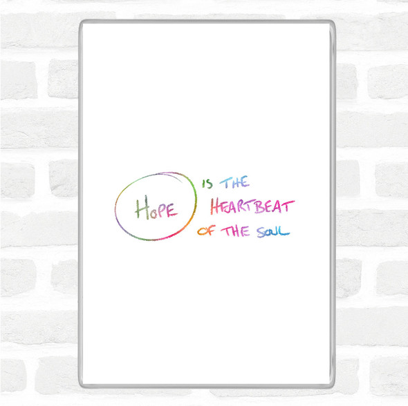 Hope Heartbeat Rainbow Quote Jumbo Fridge Magnet