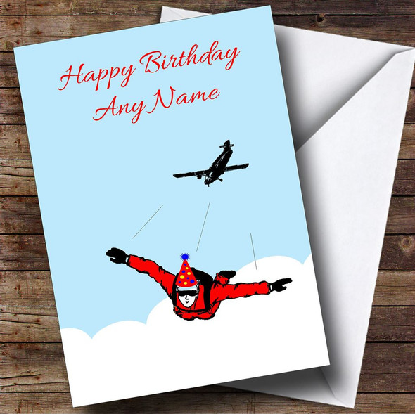 Skydiving Personalised Birthday Card